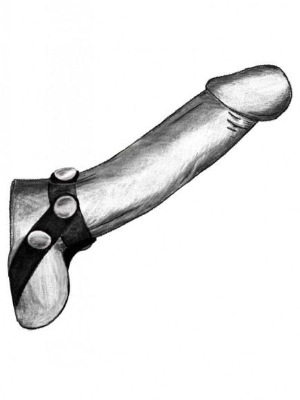 Черное V-образное эрекционное лассо с кнопками Черное V-образное эрекционное лассо с кнопками