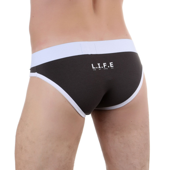 Темно-серые мужские трусы-слипы L.I.F.E. Темно-серые мужские трусы-слипы L.I.F.E.