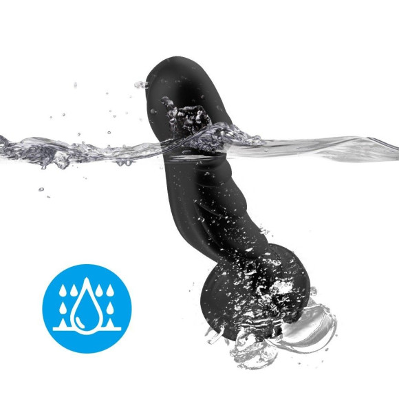 Черный анальный вибромассажер-реалистик - 19 см. Черный анальный вибромассажер-реалистик - 19 см.