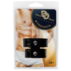 Черное широкое двойное лассо-утяжка на кнопках Черное широкое двойное лассо-утяжка на кнопках