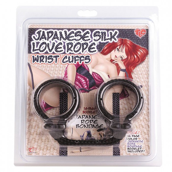 Чёрные оковы для рук Japanese Silk Love Rope Wrist Cuffs Чёрные оковы для рук Japanese Silk Love Rope Wrist Cuffs