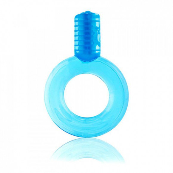Голубое упругое кольцо на пенис с вибрацией Go Голубое упругое кольцо на пенис с вибрацией Go