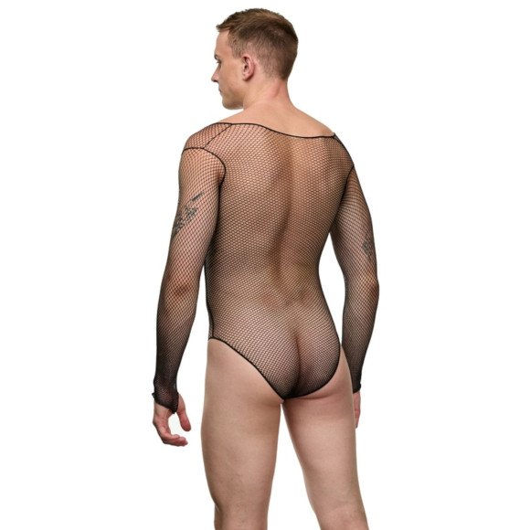 Мужское боди-сетка с длинным рукавом Мужское боди-сетка с длинным рукавом