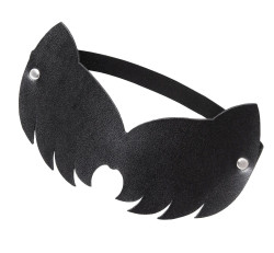 Черная закрытая кожаная маска с ушками кошки Черная закрытая кожаная маска с ушками кошки