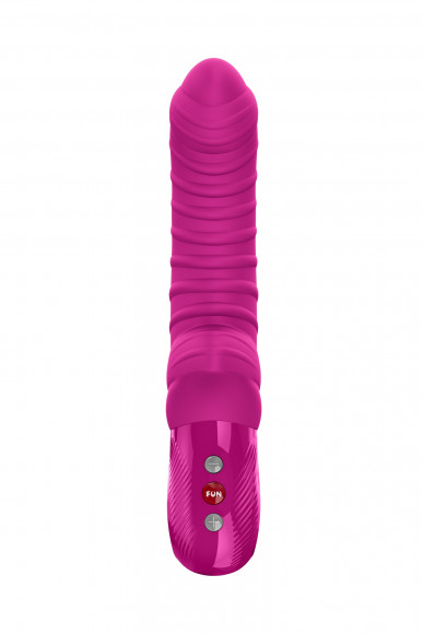 Лиловый вибратор Tiger с ребрышками - 22,5 см. Лиловый вибратор Tiger с ребрышками - 22,5 см.