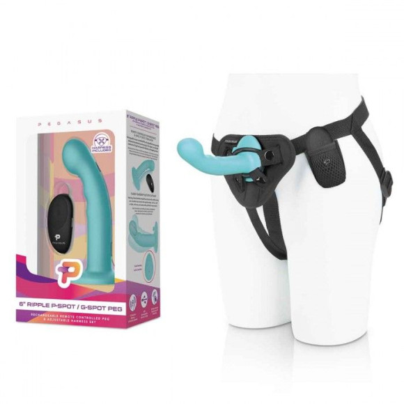 Голубая изогнутая насадка 6in Remote Control Ripple P-Spot G-Spot на черных трусиках - 16 см. Голубая изогнутая насадка 6in Remote Control Ripple P-Spot G-Spot на черных трусиках - 16 см.