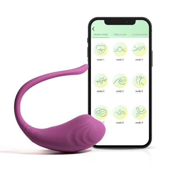 Фиолетовое виброяйцо с управлением через приложение Фиолетовое виброяйцо с управлением через приложение