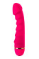 Розовый рельефный вибромассажер - 16 см.