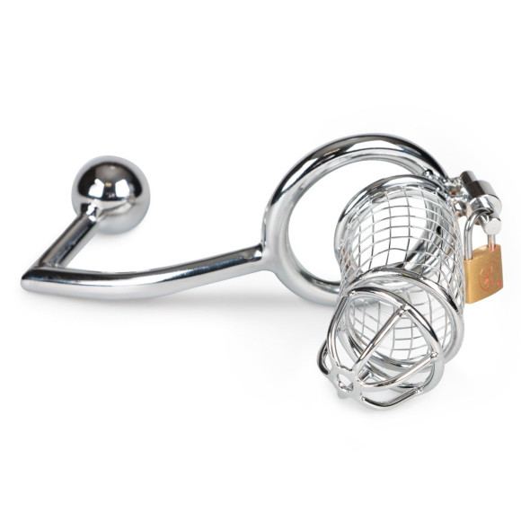 Мужской пояс верности с анальной пробкой Sinner Metal Penis Cage With Anal Hook Мужской пояс верности с анальной пробкой Sinner Metal Penis Cage With Anal Hook