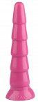 Розовый анальный рельефный стимулятор - 27 см.