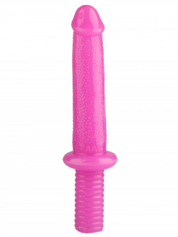 Розовый анальный стимулятор с ограничителем - 31 см. Розовый анальный стимулятор с ограничителем - 31 см.