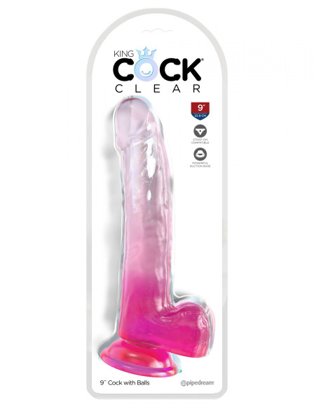 Розовый фаллоимитатор с мошонкой на присоске 9’’ Cock with Balls - 24,8 см. Розовый фаллоимитатор с мошонкой на присоске 9’’ Cock with Balls - 24,8 см.
