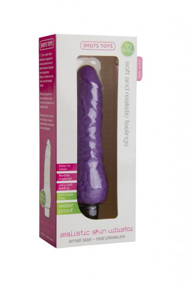 Фиолетовый вибратор-реалистик Realistic Skin Vibrator Small - 16,3 см. Фиолетовый вибратор-реалистик Realistic Skin Vibrator Small - 16,3 см.