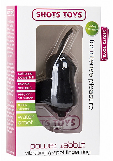 Черный вибростимулятор на палец Power Rabbit Черный вибростимулятор на палец Power Rabbit
