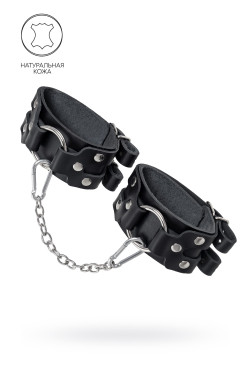 Черные кожаные оковы с двумя ремешками Черные кожаные оковы с двумя ремешками