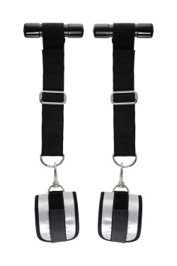 Черно-серебристые фиксаторы для рук на дверь Anonymo