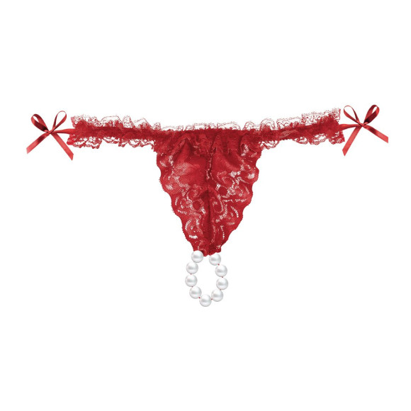 Красные трусики со стимулирующими бусинами и массажным гелем Sliding Gel Strawberry в комплекте Красные трусики со стимулирующими бусинами и массажным гелем Sliding Gel Strawberry в комплекте