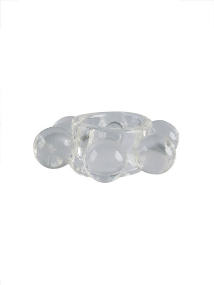 Прозрачное эластичное эрекционное кольцо с 6 шариками