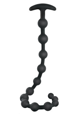 Черная анальная цепочка Ribbed Silicone Anal Beads - 48,3 см. Черная анальная цепочка Ribbed Silicone Anal Beads - 48,3 см.