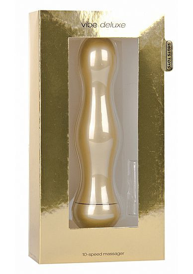 Вибратор Vibe Deluxe Gold - 16,5 см.