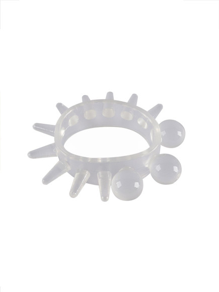 Эластичное эрекционное кольцо с шариками и лучами