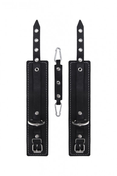 Черные двухслойные оковы с белой строчкой Черные двухслойные оковы с белой строчкой