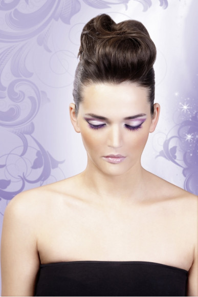 Длинные фиолетовые накладные ресницы Deluxe