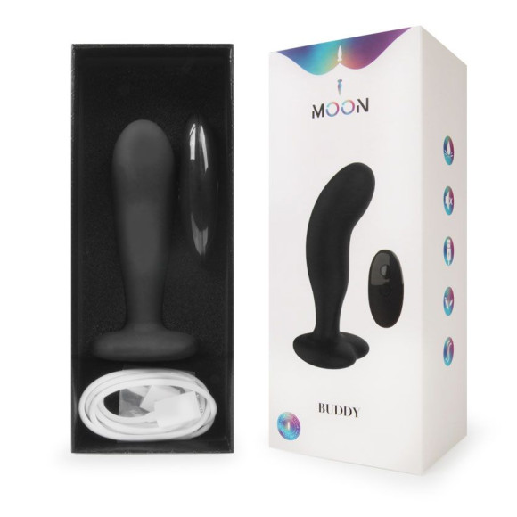 Черный анальный вибратор с пультом ДУ Черный анальный вибратор с пультом ДУ