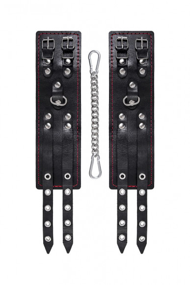Черные оковы с двумя ремнями и подкладкой Черные оковы с двумя ремнями и подкладкой