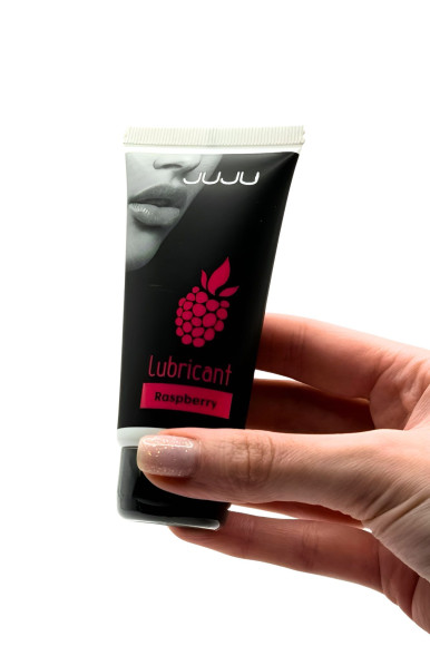 Съедобный лубрикант JUJU Raspberry с ароматом малины - 50 мл.