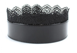 Изящный чёрный ошейник с кружевом Изящный чёрный ошейник с кружевом