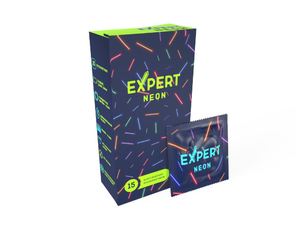 Светящиеся в темноте презервативы Expert Neon - 15 шт. Светящиеся в темноте презервативы Expert Neon - 15 шт.