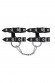 Черные однослойные наручники из двух ремешков Черные однослойные наручники из двух ремешков