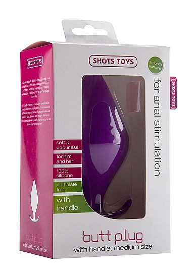 Фиолетовая анальная пробка Butt Plug with Handle Medium - 12 см. Фиолетовая анальная пробка Butt Plug with Handle Medium - 12 см.