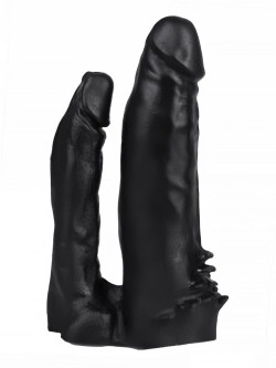 Черная двойная насадка HARNESS для трусиков с плугом №11 - 17 см. Черная двойная насадка HARNESS для трусиков с плугом №11 - 17 см.