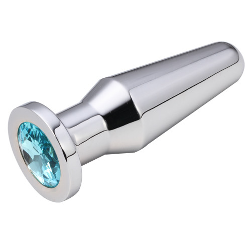 Серебристая втулка с голубым кристаллом - 10,2 см. Серебристая втулка с голубым кристаллом - 10,2 см.