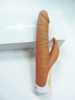 Вибромассажер-ротатор реалистик с  клиторальным стимулятором - 23,5 см.