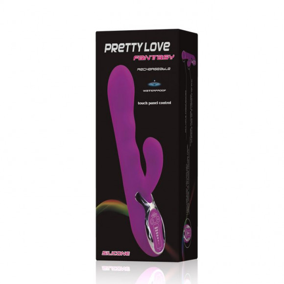 Перезаряжаемый вибратор Fantasy с клиторальным отростком - 22,5 см. Перезаряжаемый вибратор Fantasy с клиторальным отростком - 22,5 см.