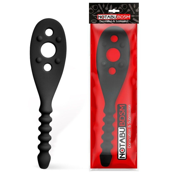 Черная силиконовая шлепалка - 30 см. Черная силиконовая шлепалка - 30 см.