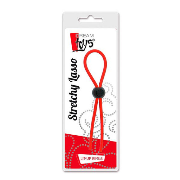 Красное эрекционное лассо с одной бусиной-утяжкой STRETCHY THIN LASSO Красное эрекционное лассо с одной бусиной-утяжкой STRETCHY THIN LASSO