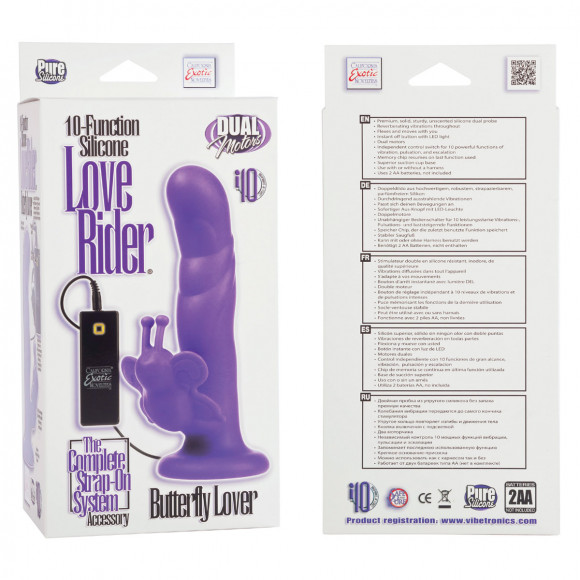 Фиолетовый силиконовый вибратор Love Rider Butterfly Lovers Фиолетовый силиконовый вибратор Love Rider Butterfly Lovers