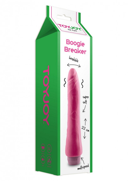 Розовый вибратор-реалистик Boogie Breaker - 22 см. Розовый вибратор-реалистик Boogie Breaker - 22 см.