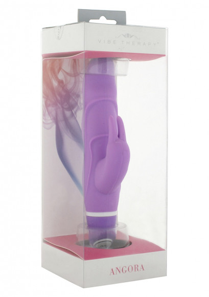 Фиолетовый вибромассажёр с клиторальной стимуляцией VIBE THERAPY ANGORA - 15 см. Фиолетовый вибромассажёр с клиторальной стимуляцией VIBE THERAPY ANGORA - 15 см.