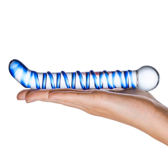 Изогнутый стеклянный фаллос G-Spot Glass Dildo - 17 см.