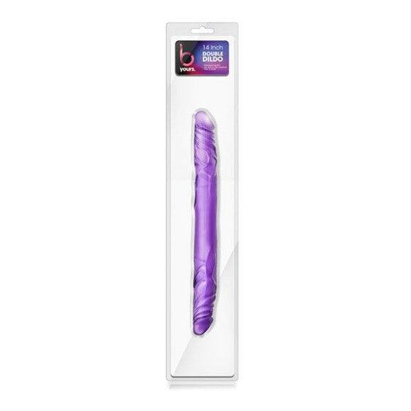 Фиолетовый двусторонний фаллоимитатор 14 Inch Double Dildo - 35 см. 