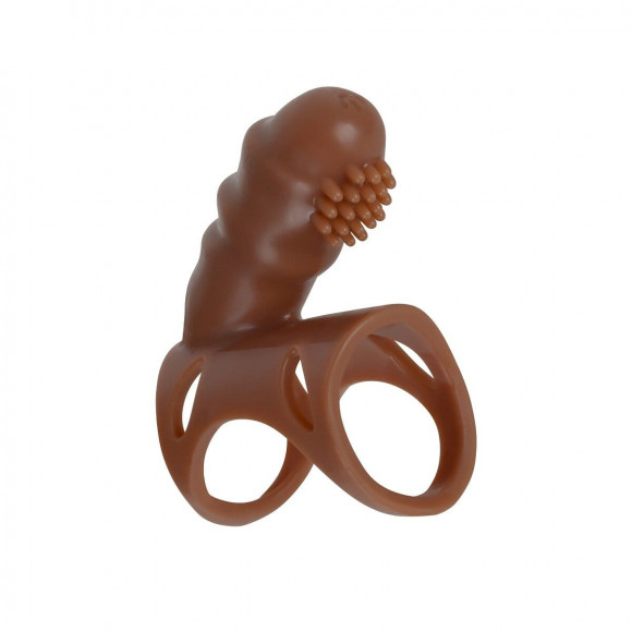 Коричневый полый поясной фаллоимитатор с вибронасадкой Jiang - 18 см. Коричневый полый поясной фаллоимитатор с вибронасадкой Jiang - 18 см.